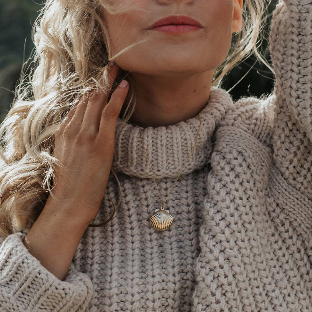 Wisteria London Clemmie Gold Clam Shell Locket Wisteria London
