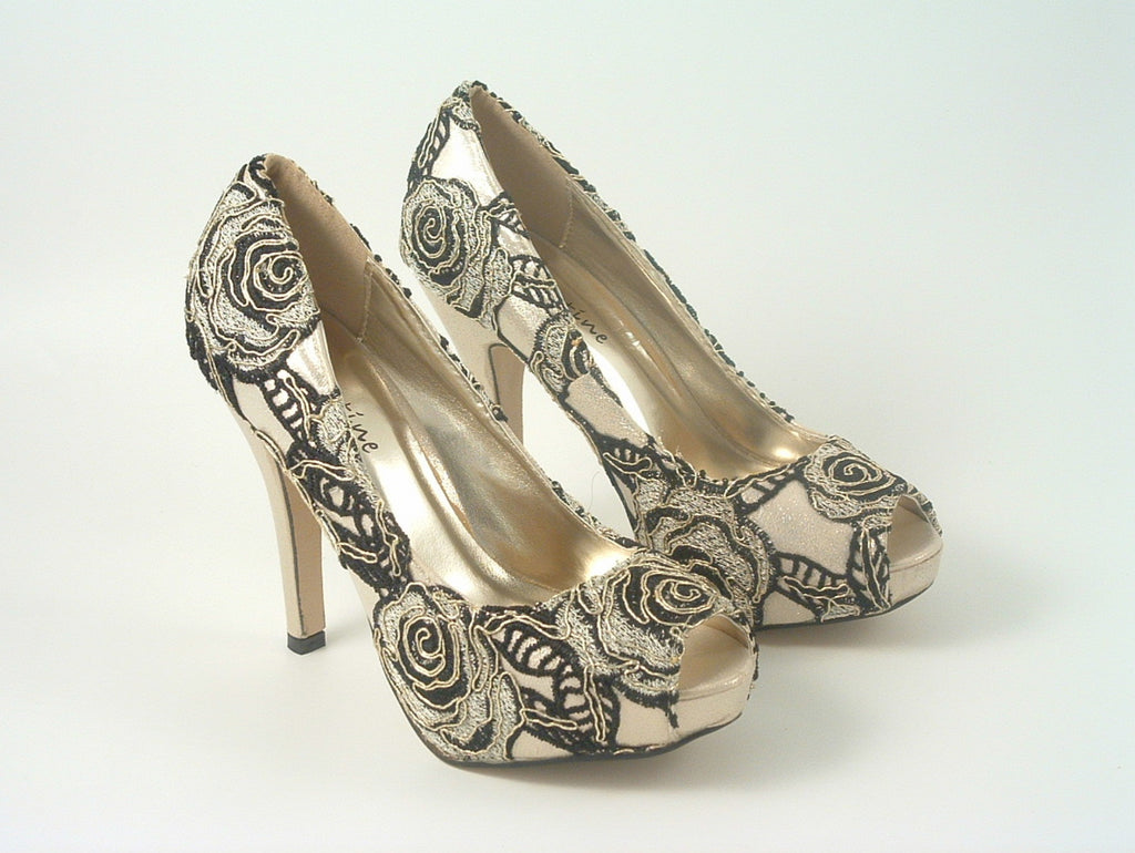 Sabatine MSM 215 Coco Peep Toe Platform Shoes Glitz Shoes