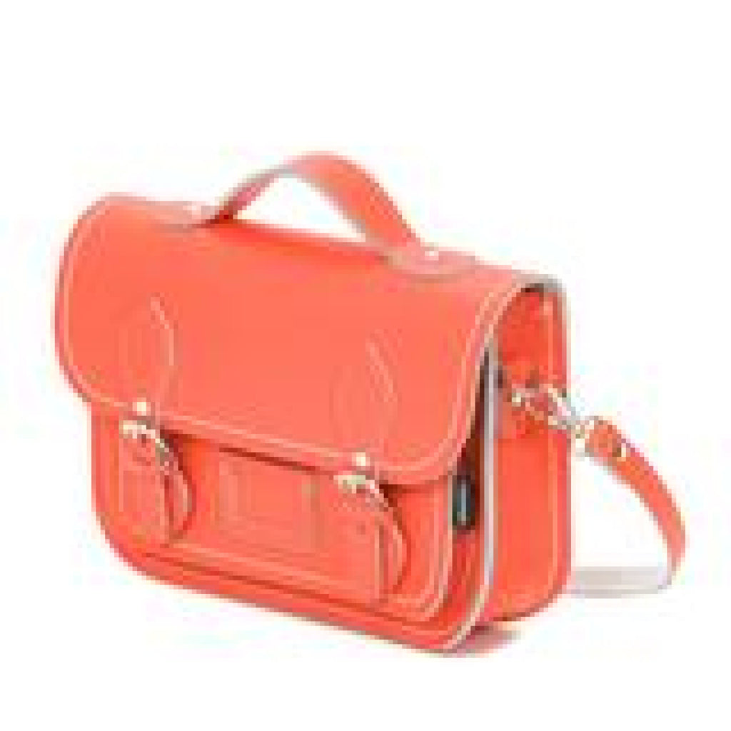 Handmade Leather Midi Satchel Coral Zatchels