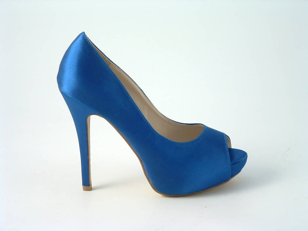 Glitz Shoes Sabatiné Satin Platform Heels With Peep-toe Glitz Shoes
