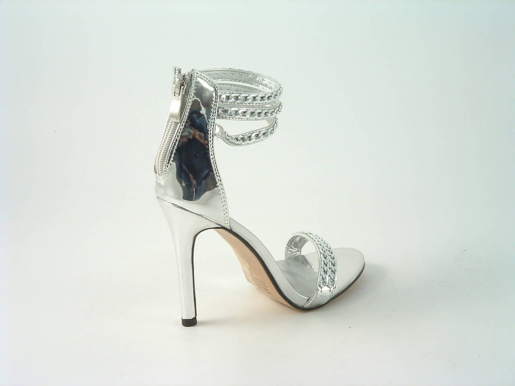 Glitz Shoes Metallic Chain Barely There Sandal Divine Glitz Shoes