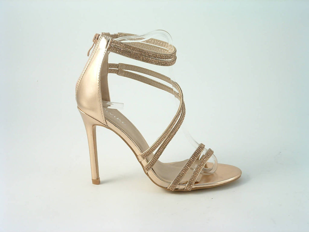 Glitz Shoes Divine Doubled Strap Diamante Sandals Glitz Shoes
