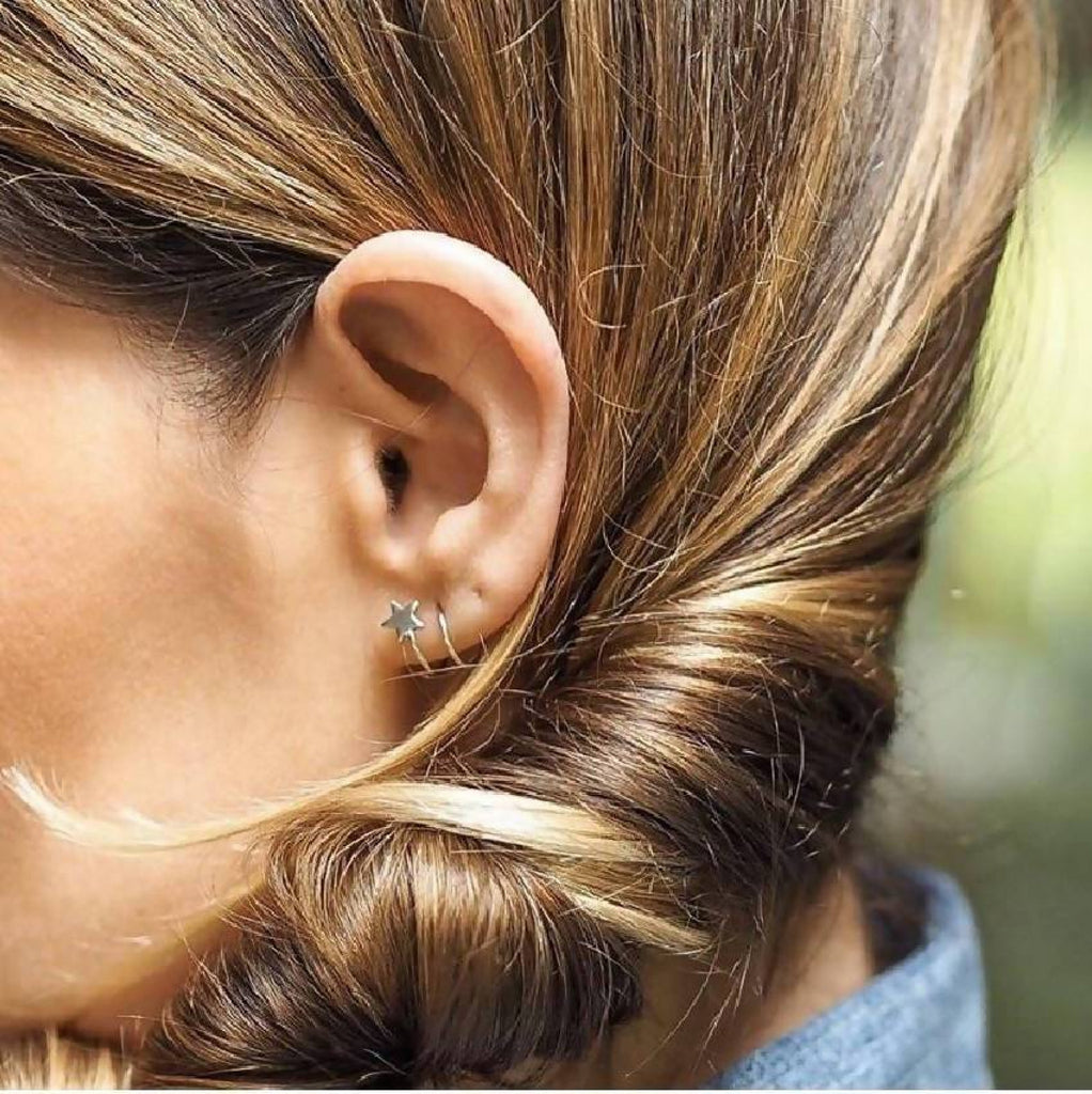 Stylacity Sterling Silver Star Twist Earrings Stylacity