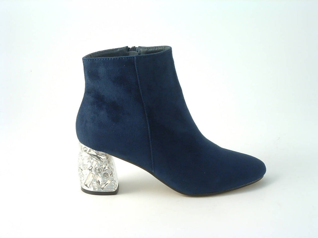 Glitz Shoes Sabatiné Glitter Heel Suede Ankle Boot Glitz Shoes