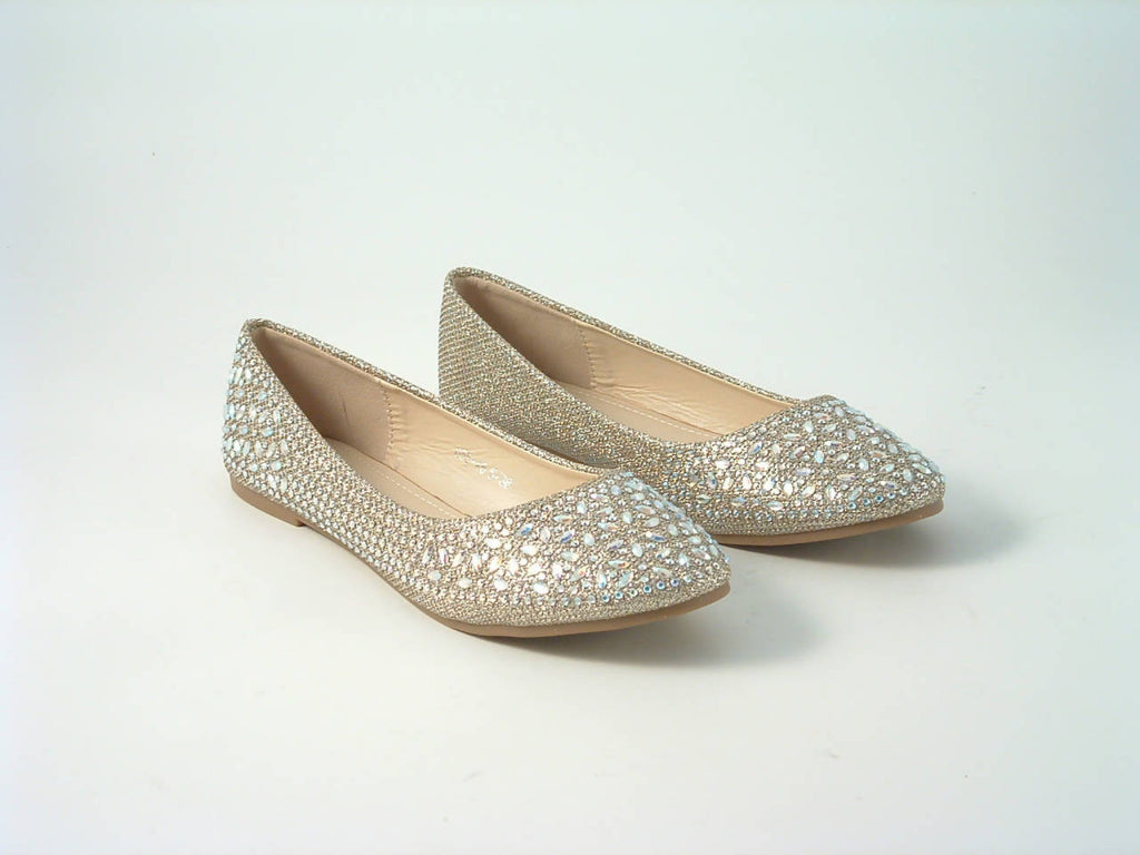 Glitz Shoes Divine Diamante Flat Ballerina Shoes Glitz Shoes
