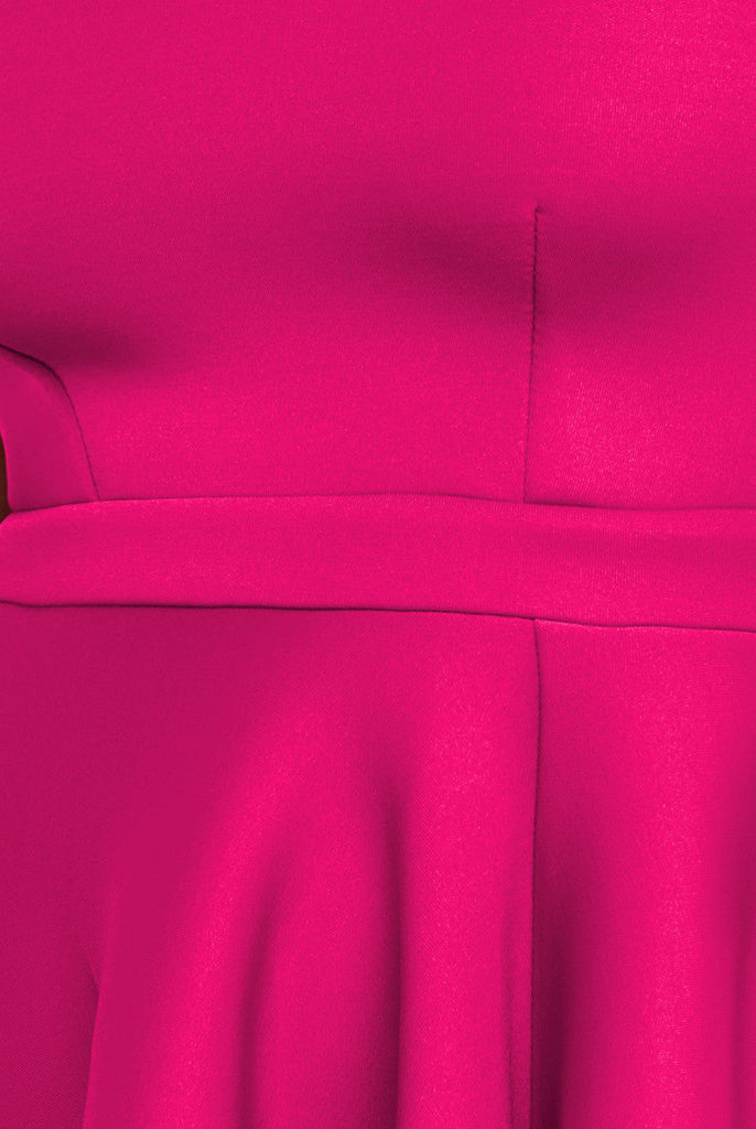 Asymmetric Flared Hem Midi Dress Goddiva