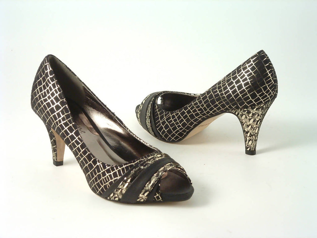 Glitz Shoes Sabatiné Court Shoe With Mid Heel Glitz Shoes