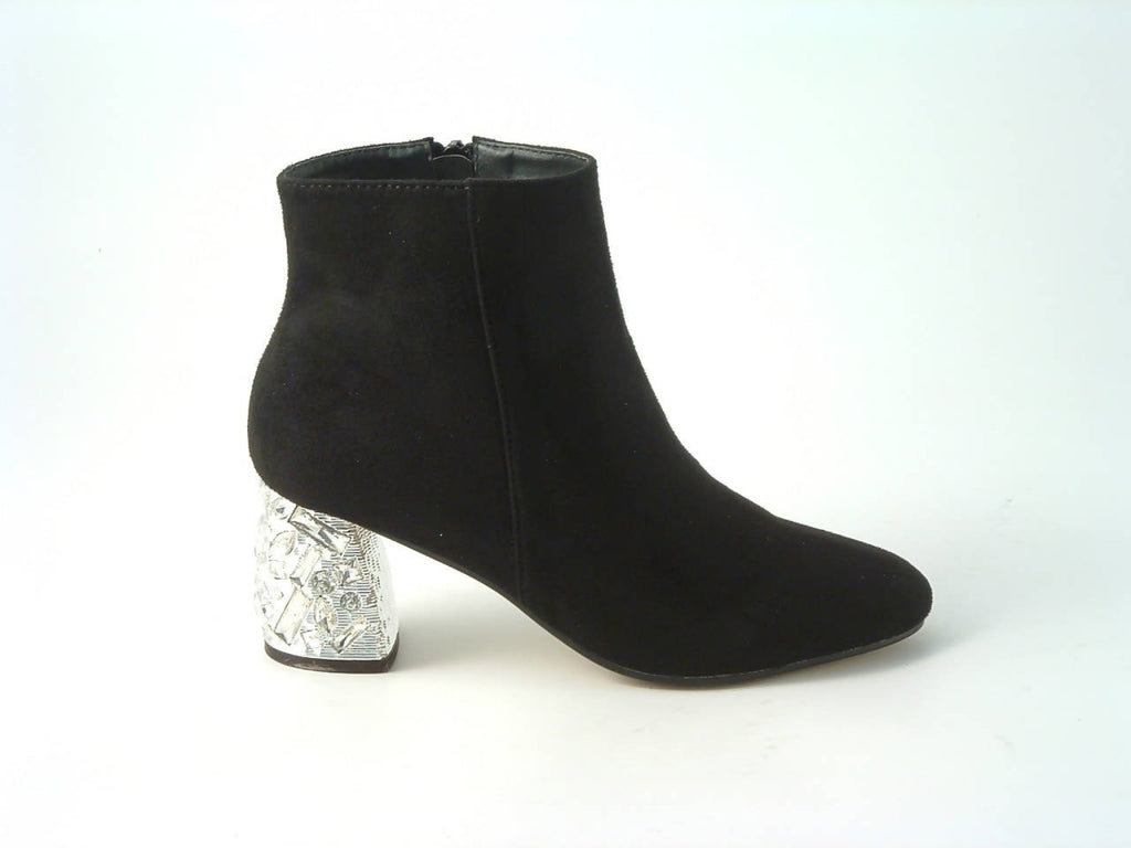 Glitz Shoes Sabatiné Glitter Heel Suede Ankle Boot Glitz Shoes