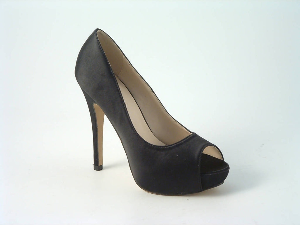 Glitz Shoes Sabatiné Satin Platform Heels With Peep-toe Glitz Shoes
