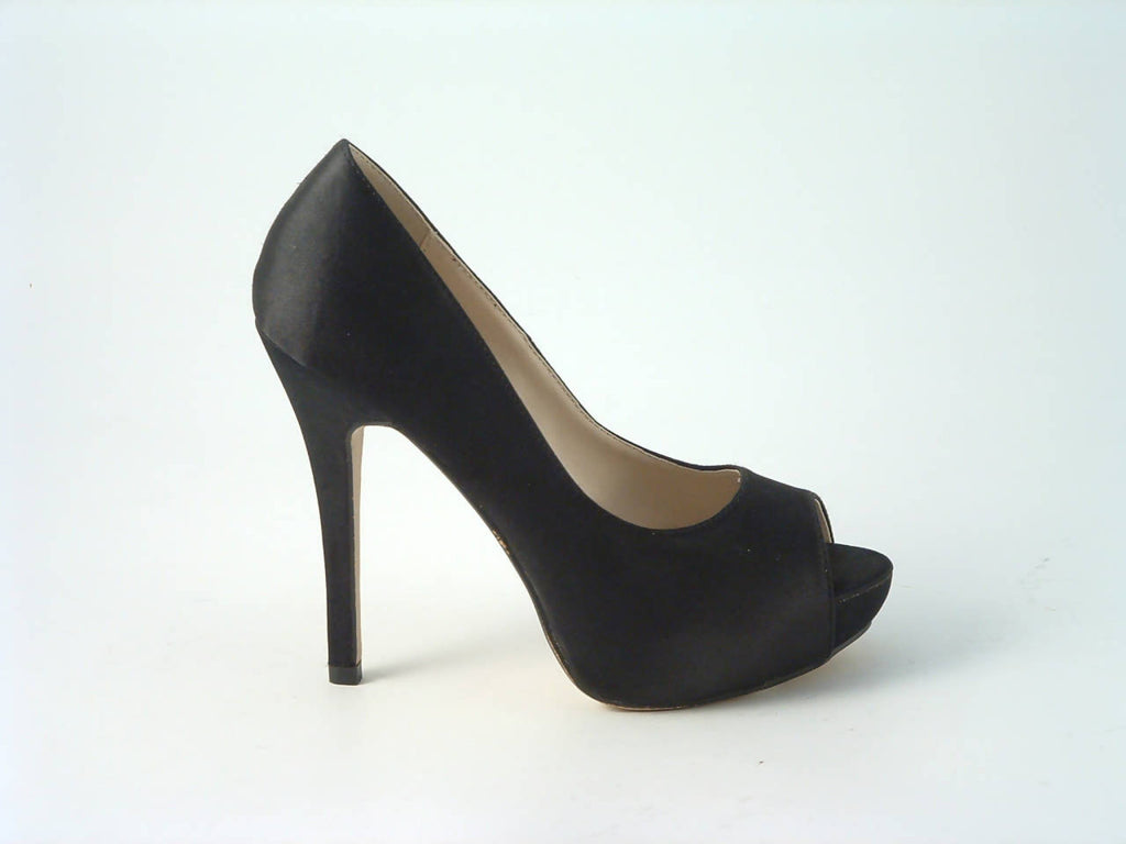 Glitz Shoes Sabatiné Satin Platform Heels With Peep-toe Glitz Shoes