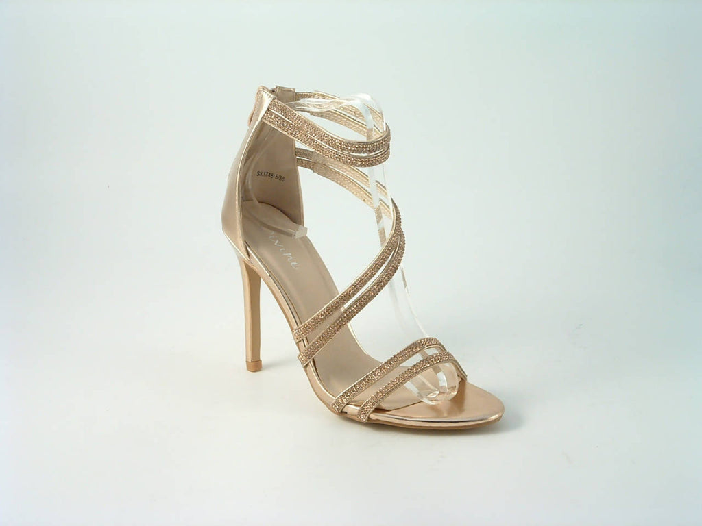 Glitz Shoes Divine Doubled Strap Diamante Sandals Glitz Shoes