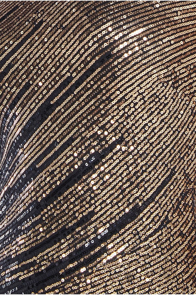 One Sleeve Diagonal Sequin Maxi Dress Goddiva