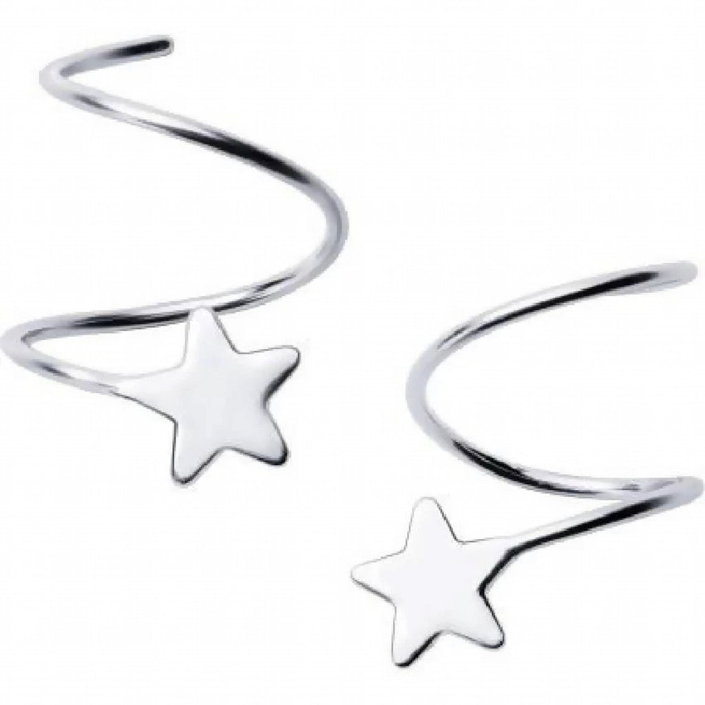 Stylacity Sterling Silver Star Twist Earrings Stylacity