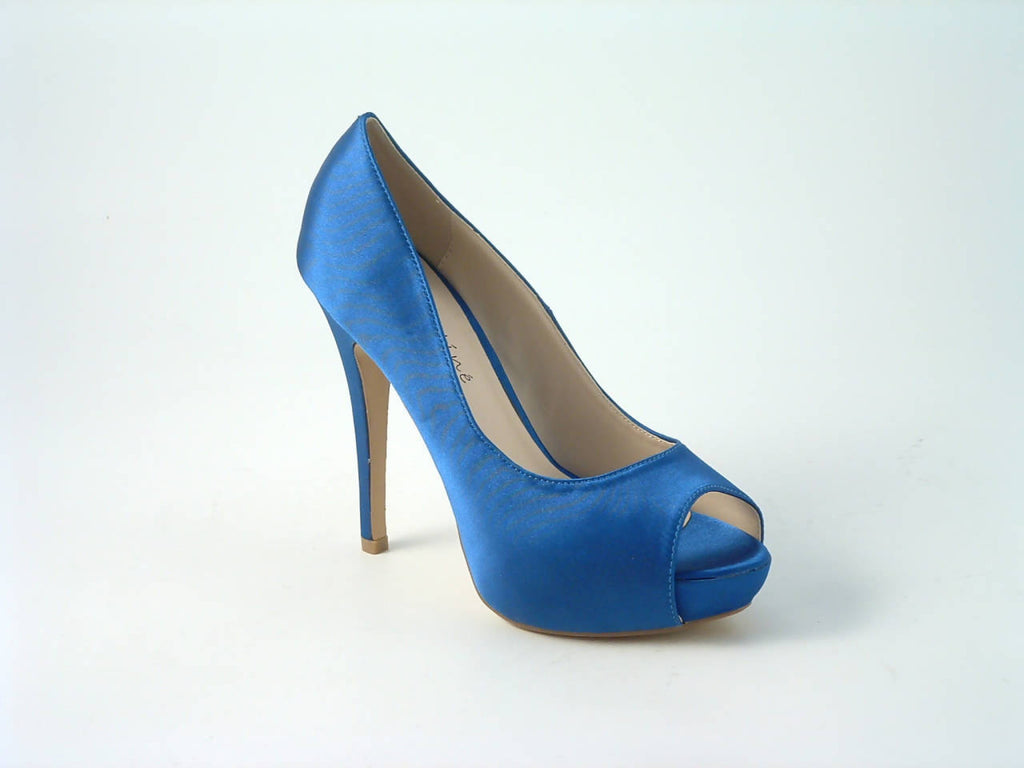 Glitz Shoes Sabatiné Satin Platform Heels With Peep-toe Glitz Shoes