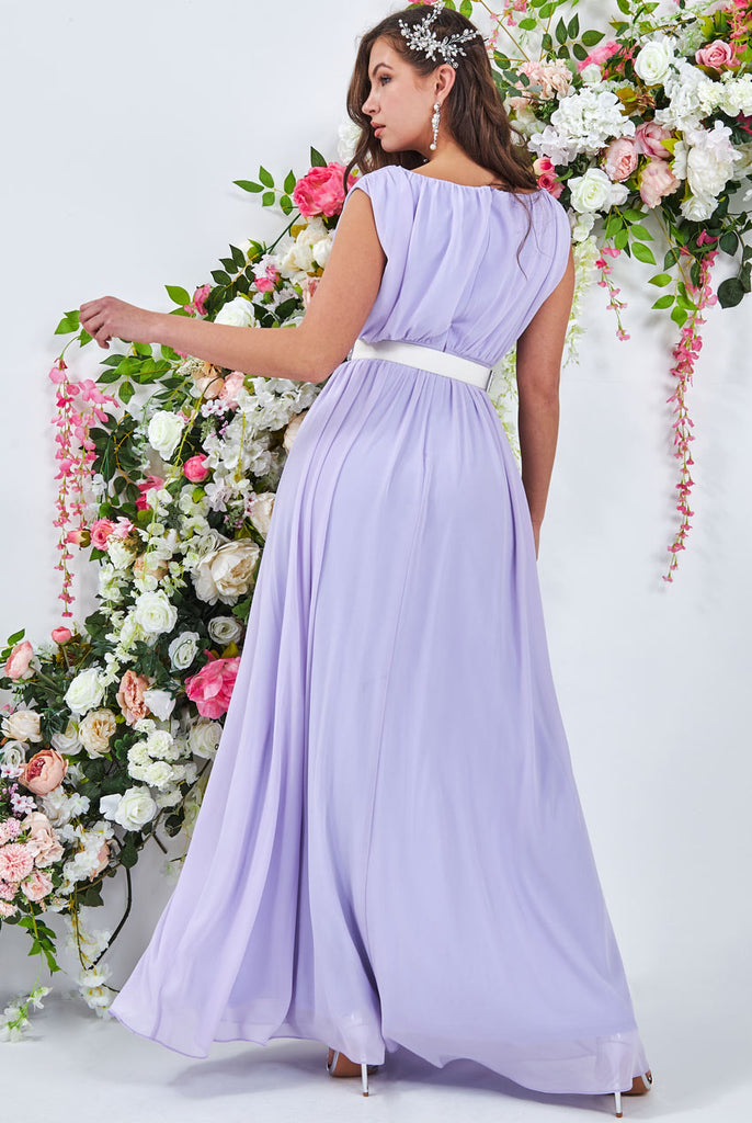 Chiffon Maxi with Embellished Belt Goddiva