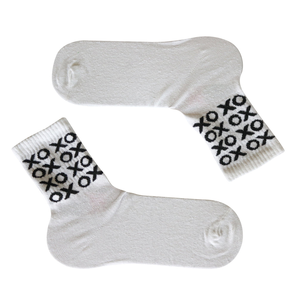 Women XOX Design Tennis Ankle Socks Louluu