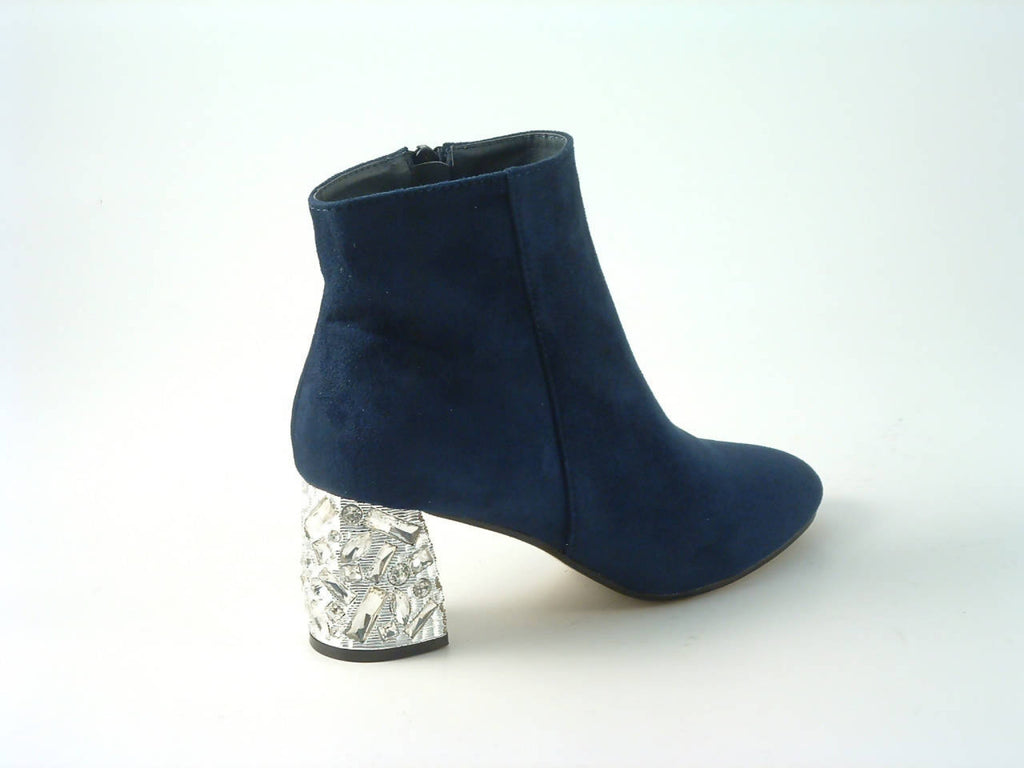Glitz Shoes Sabatiné Glitter Heel Suede Ankle Boot Glitz Shoes