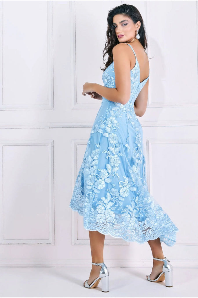 Dipped Hem Sleeveless Lace Midi Goddiva