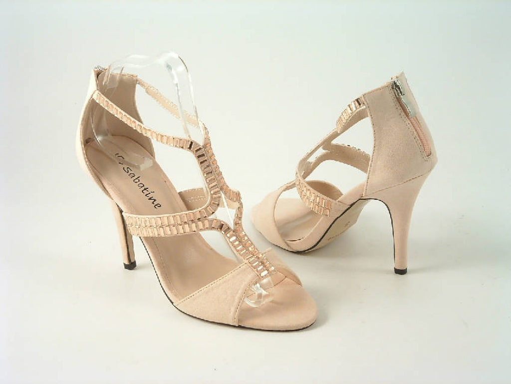 Glitz Shoes Sandal Faux Suede Pink, Grey Sabatiné High Heel Glitz Shoes