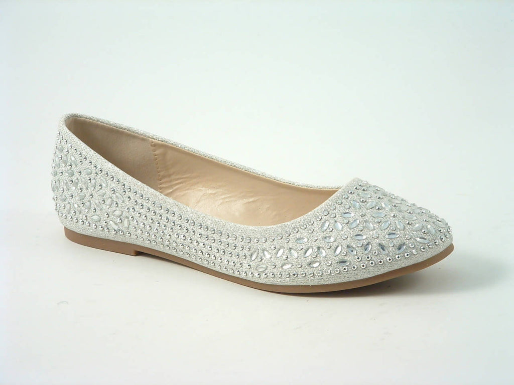 Glitz Shoes Divine Diamante Flat Ballerina Shoes Glitz Shoes