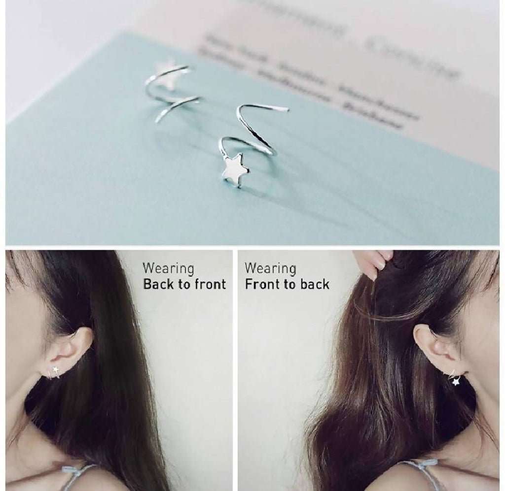 Stylacity Sterling Silver Star Twist Earrings Stylacity