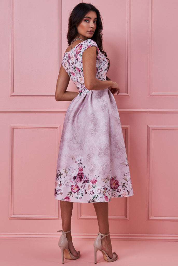 Sweetheart Floral Midi Dress Goddiva