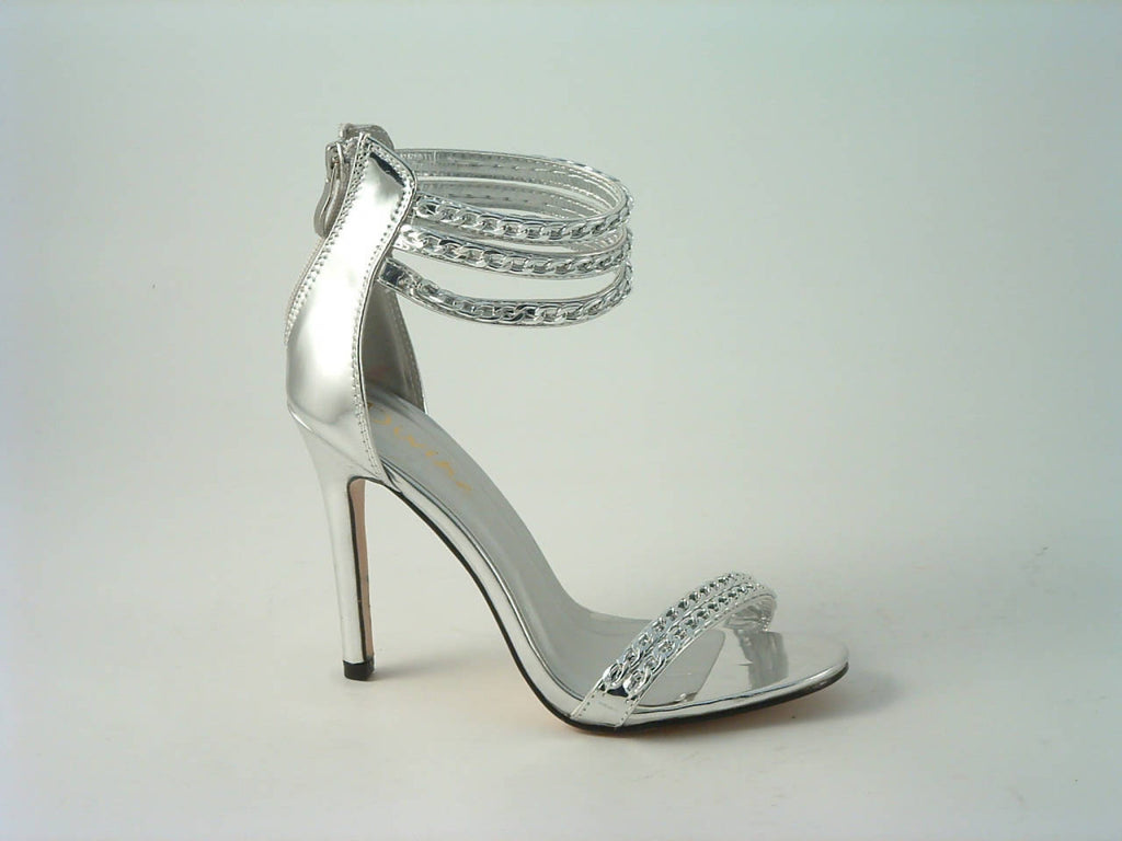 Glitz Shoes Metallic Chain Barely There Sandal Divine Glitz Shoes