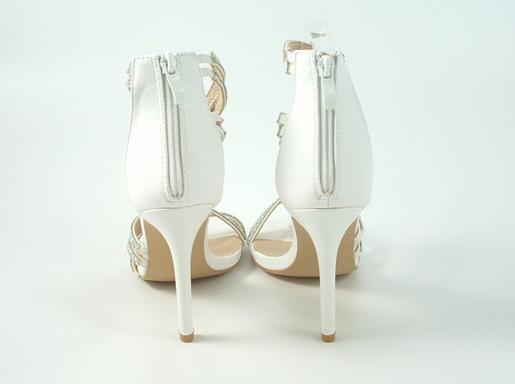 Divine Doubled Strap Diamante Sandals Glitz Shoes