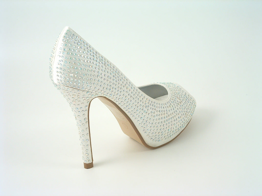 Diamante Peep Toe Court Shoe Glitz Shoes