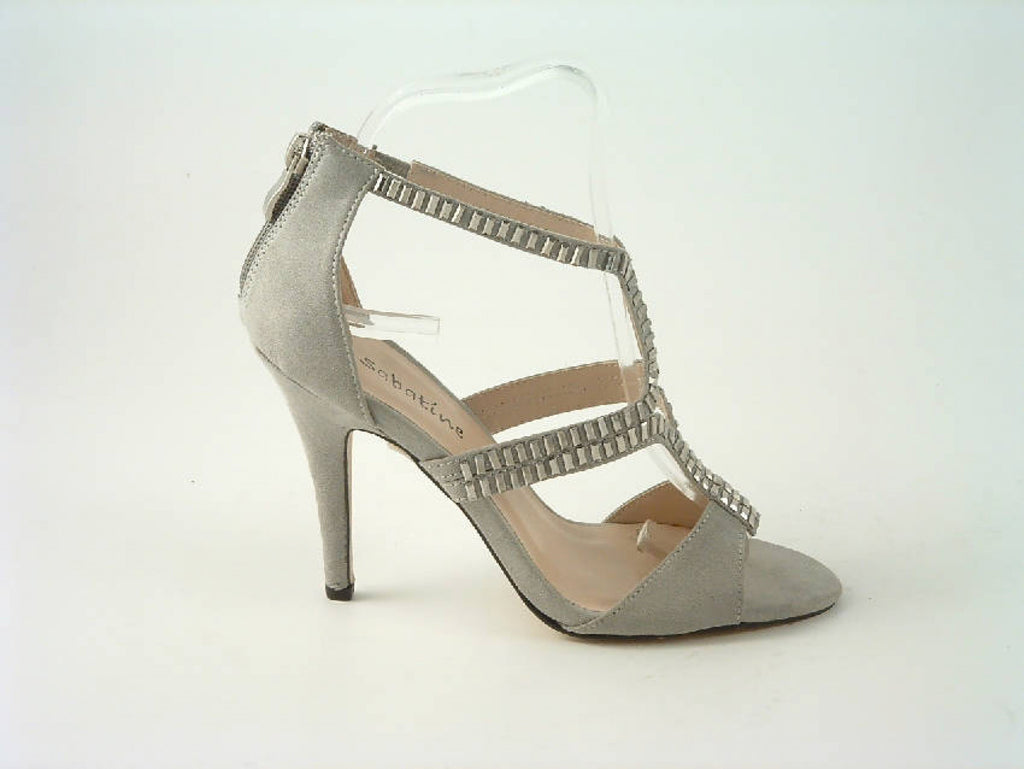 Glitz Shoes Sandal Faux Suede Pink, Grey Sabatiné High Heel Glitz Shoes