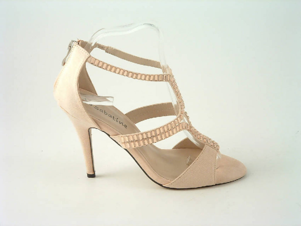 Glitz Shoes Sandal Faux Suede Pink, Grey Sabatiné High Heel Glitz Shoes
