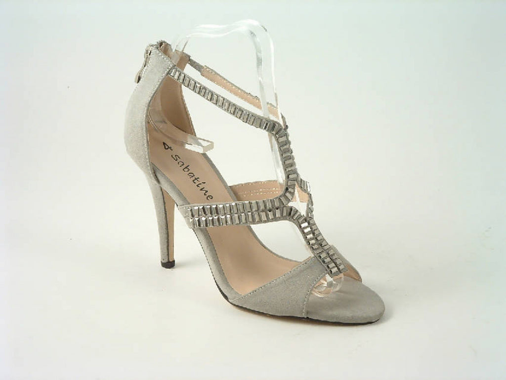 Glitz Shoes Sandal Faux Suede Pink, Grey Sabatiné High Heel Glitz Shoes