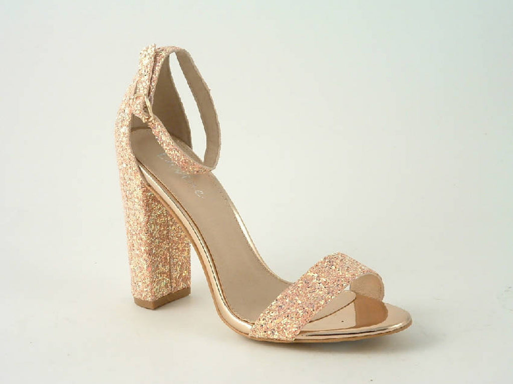 Glitz Shoes Divine Block High Heel Glitter Sandal Glitz Shoes