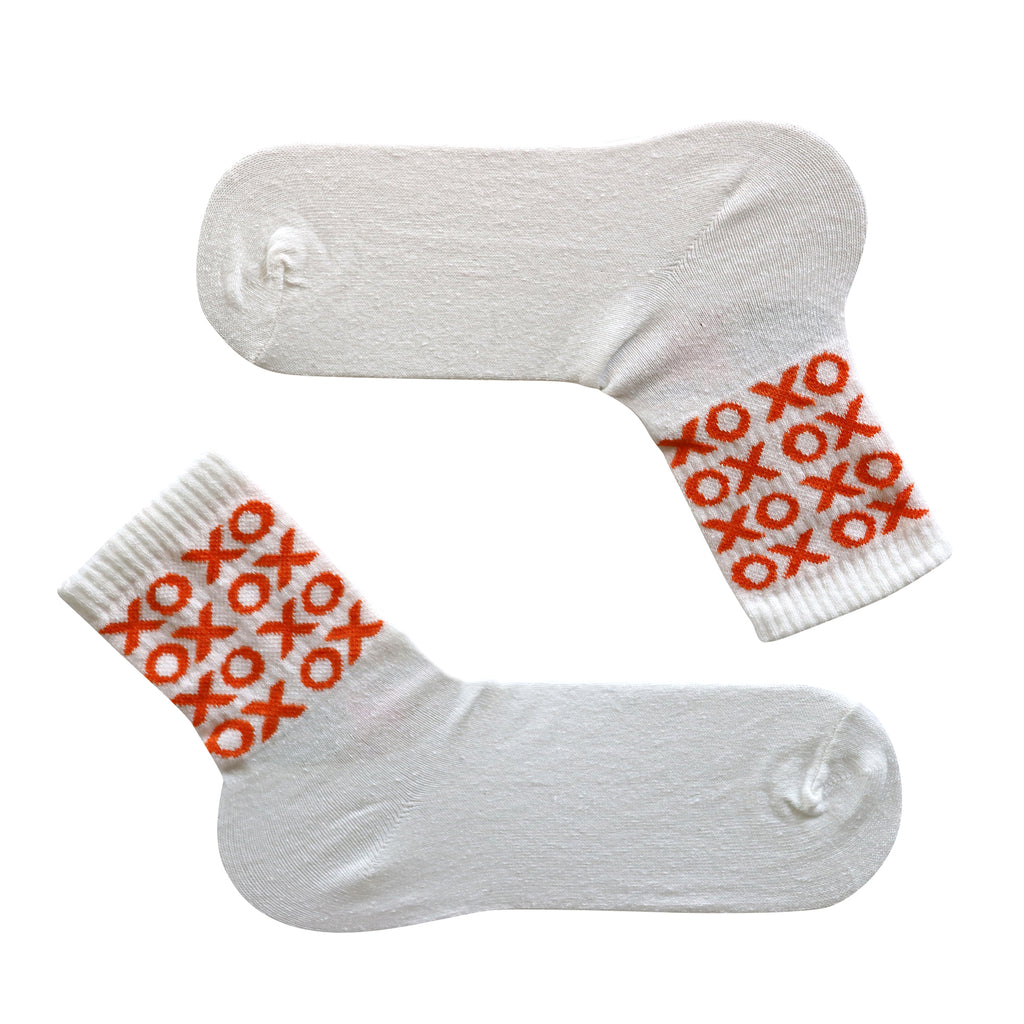 Women XOX Design Tennis Ankle Socks Louluu