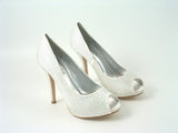 Glitz Shoes Diamante Peep Toe Court Shoe