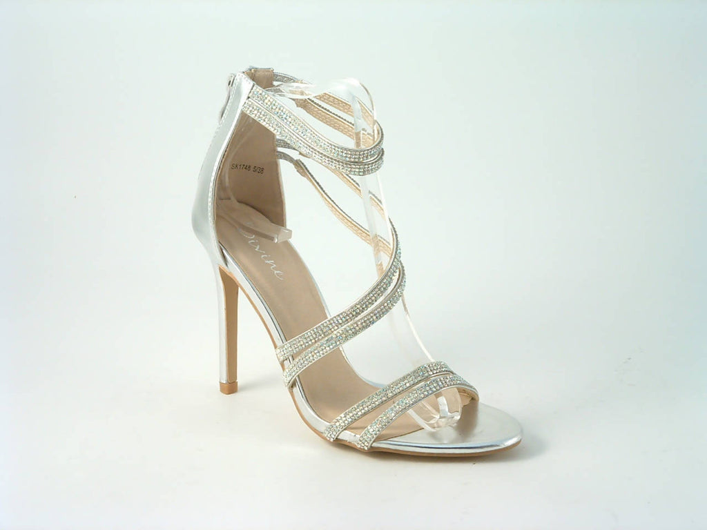 Glitz Shoes Divine Doubled Strap Diamante Sandals Glitz Shoes