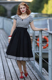 Dolly And Dotty 1950's Off Shoulder Checkered Swing Dress