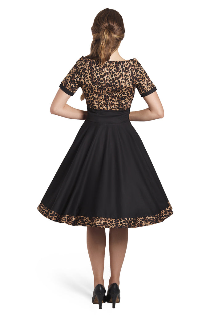 Dolly and Dotty 1950s Inspired Swing Dress in Leopard Print Tradegala Dolly and Dotty 1950s Inspired Swing Dress in Leopard Print Tradegala