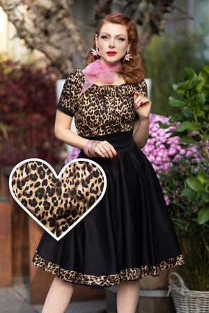 1950s Inspired Swing Dress in Leopard Print Dolly and Dotty