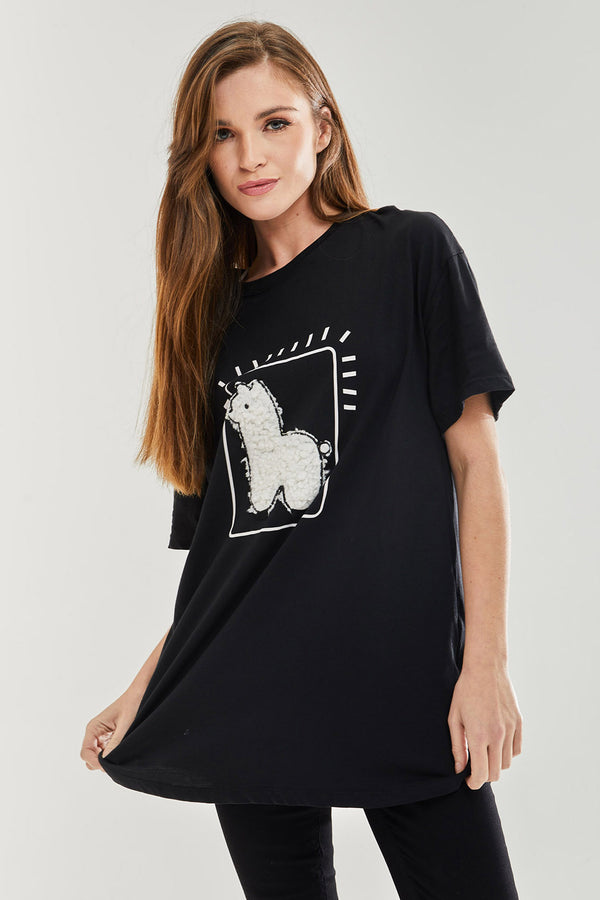 Llama oversized T-shirt Liquorish