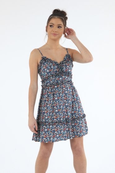 Strappy Dress With Double Frills Double Second