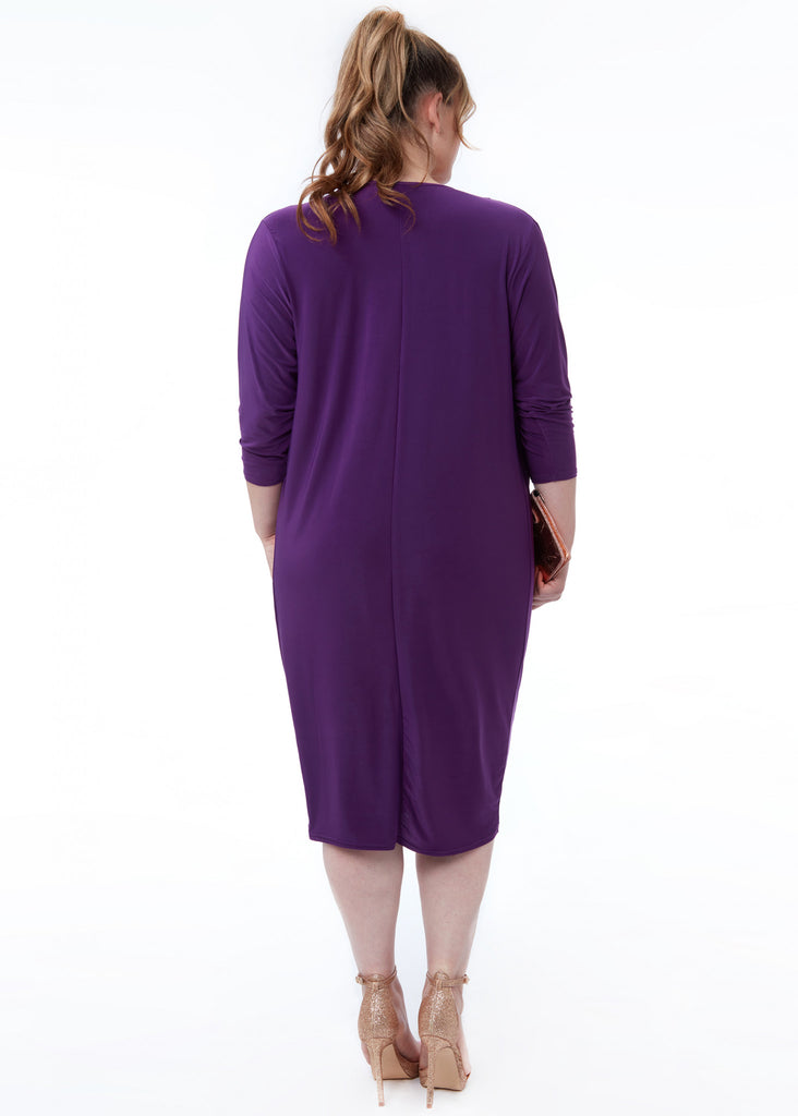 Goddiva Loose Fit Midi Dress With Asymmetric Neck Tradegala Goddiva Loose Fit Midi Dress With Asymmetric Neck Tradegala