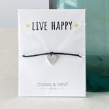 Coral And Mint Live Happy - Blue Heart Charm