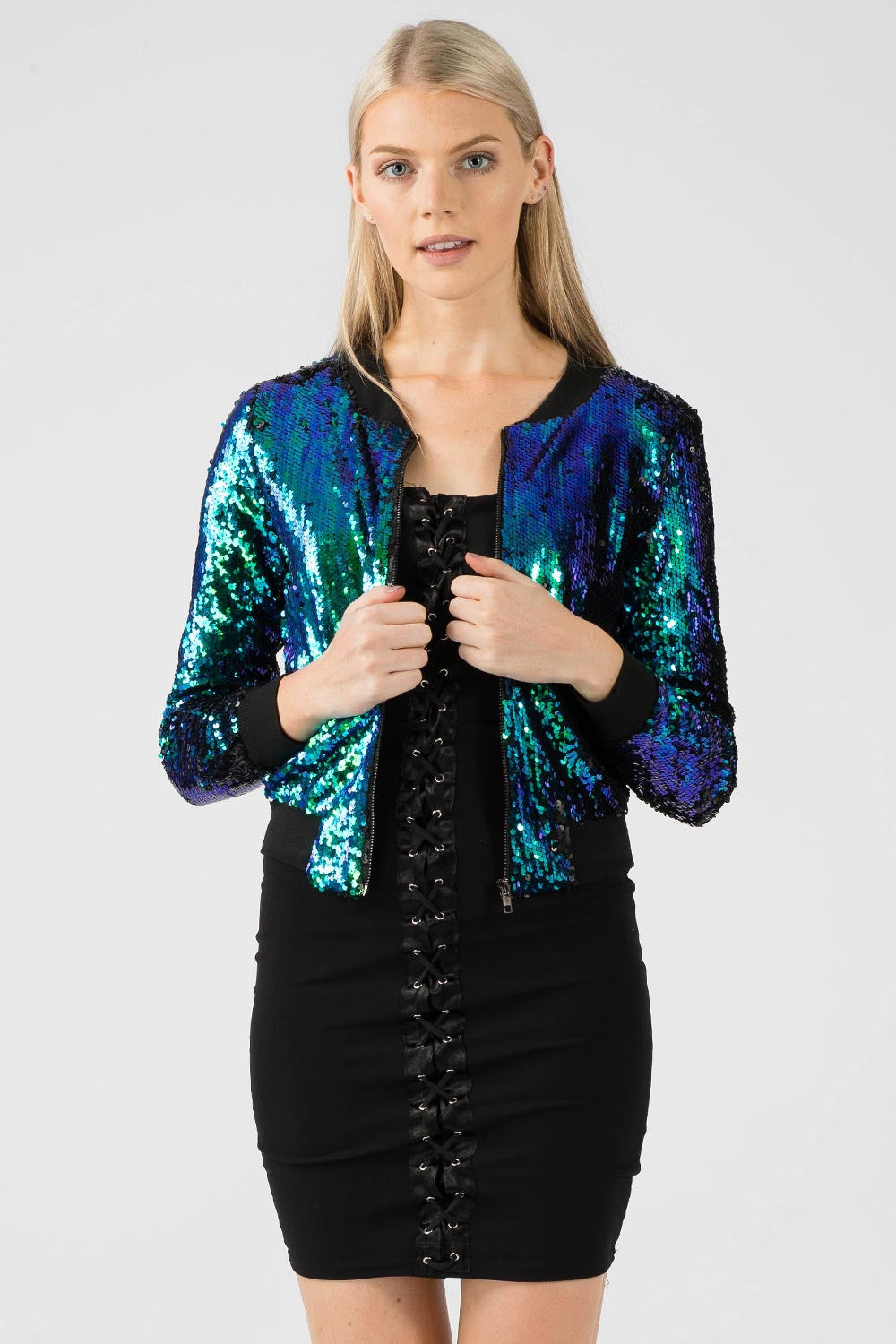 AFTERSHOCK LONDON Sequin Bomber Jacket – Tradegala