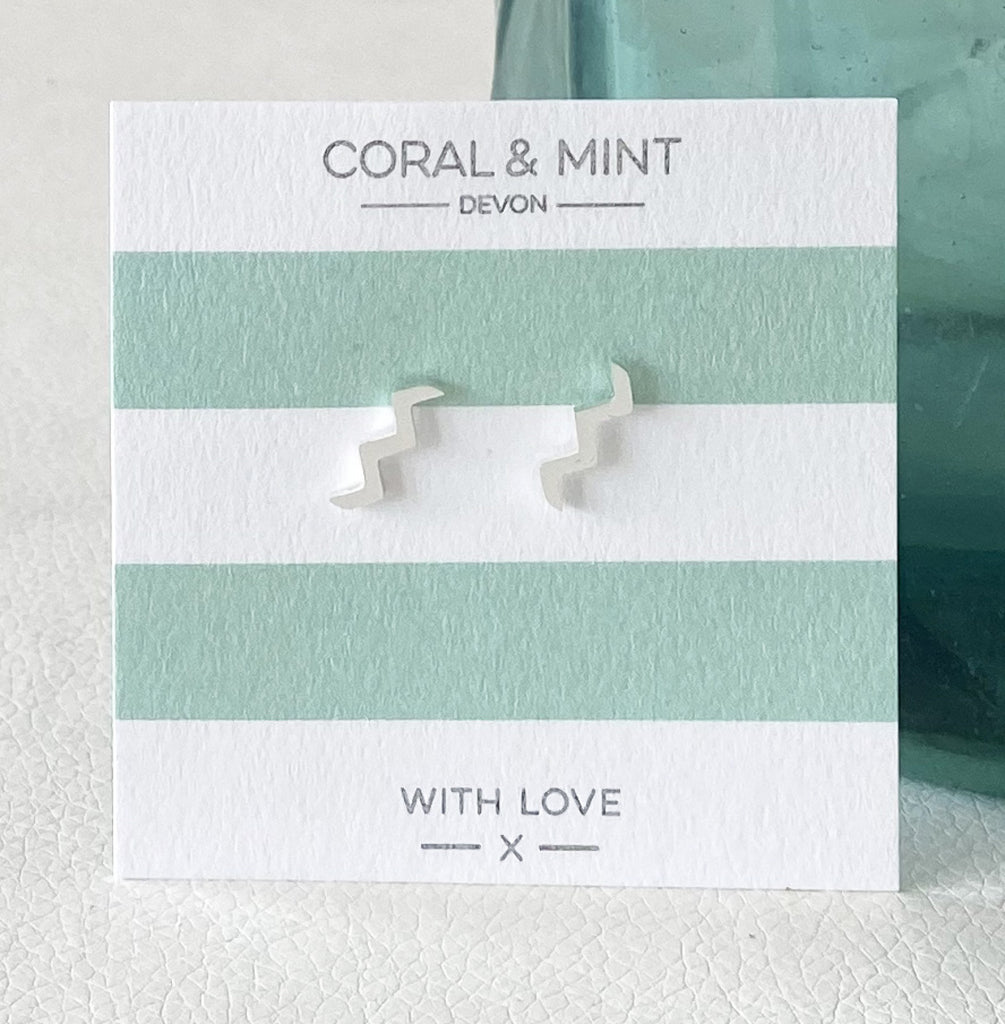 Wave earrings Coral and Mint