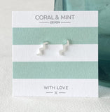 Coral And Mint Wave Earrings