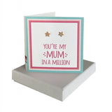 Coral And Mint Mum In A Million Gold Sparkle Stars
