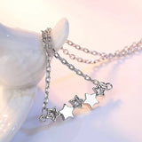 Stylacity Silver Star Delicate Necklace Zirconia Stones