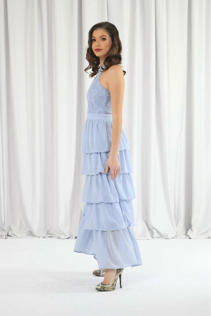 Double Second Light Blue Tiered Bridesmaid Dress Tradegala Double Second Light Blue Tiered Bridesmaid Dress Tradegala