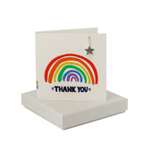 Coral And Mint Rainbow Thank You Card - Star Necklace